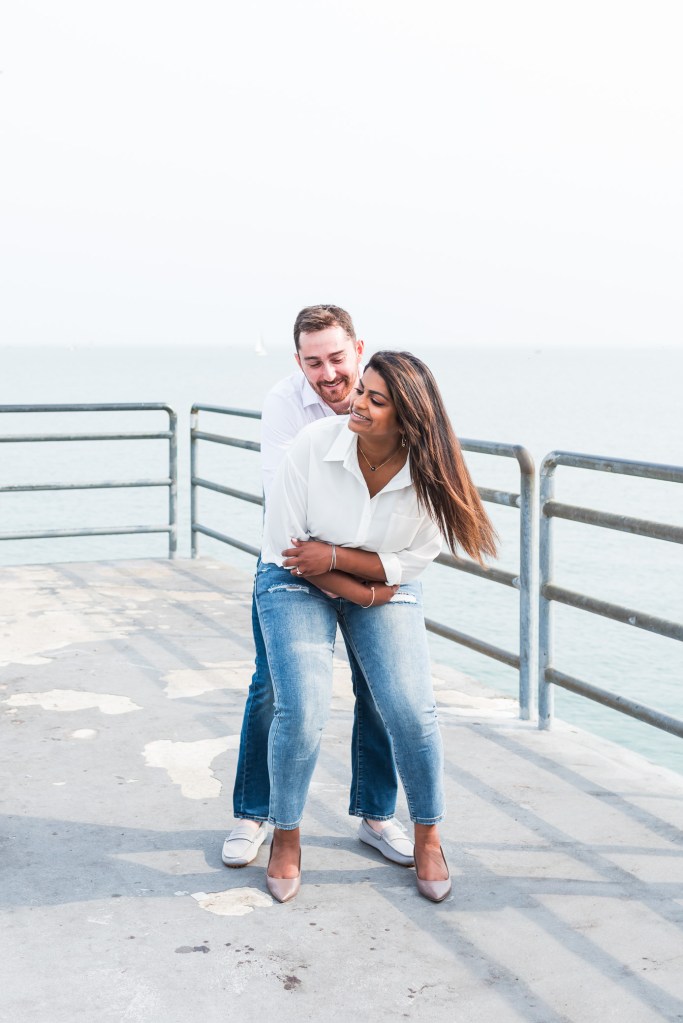 Cleveland engagement photos edgewater park pier ohio